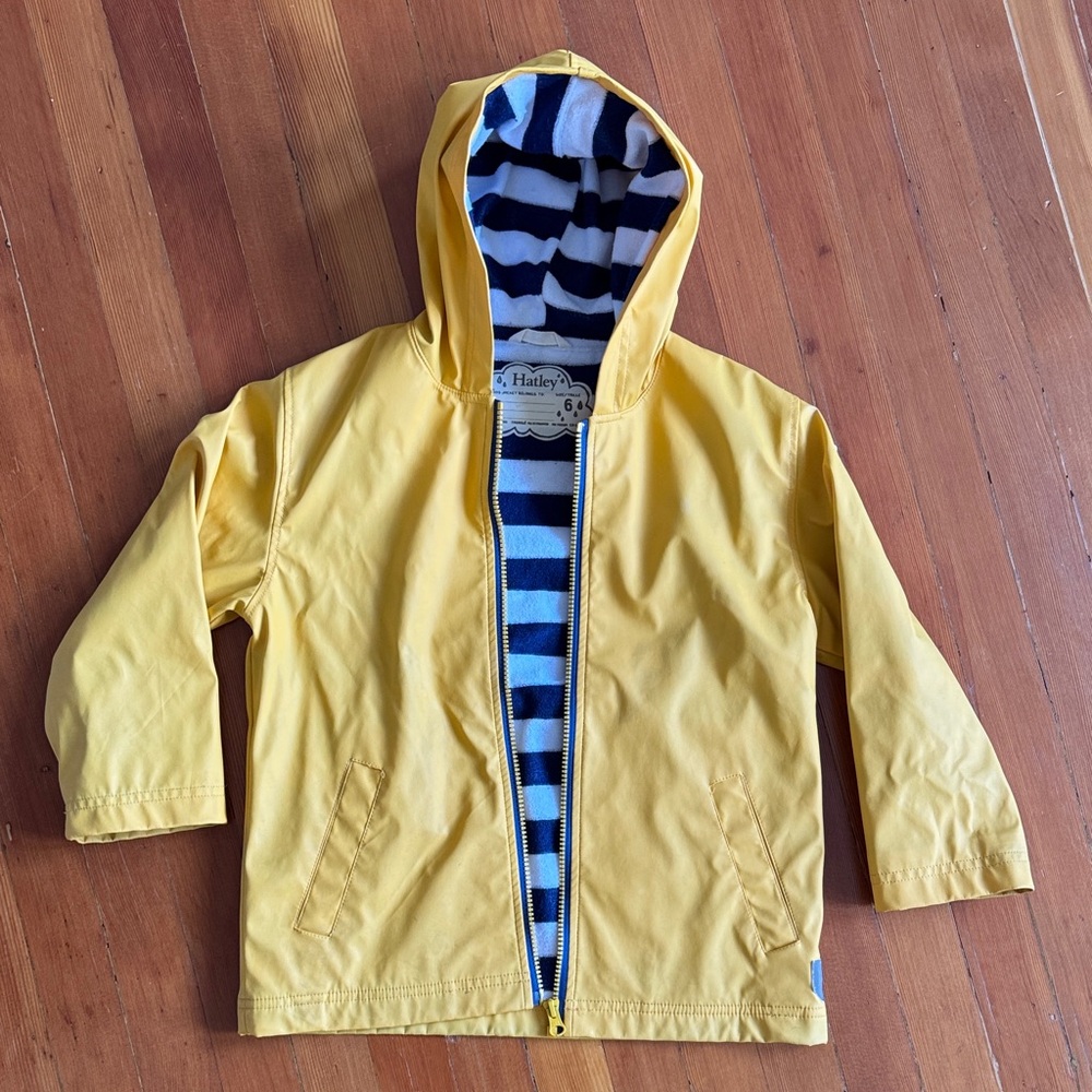 Kids Harley Yellow Jacket with Blue Striped terry cloth lining